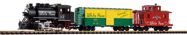 G-White Pass & Yukon Starter R/C Set (Boxcar, Caboose) & Sound (120 V) / PIKO 38109